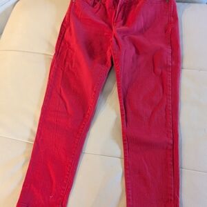 NYDJ Bright Red Cropped Slim Jeans